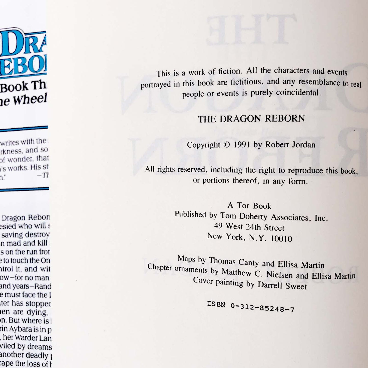 The Dragon Reborn by Robert Jordan [1991 HARDCOVER] The Wheel of Time #3