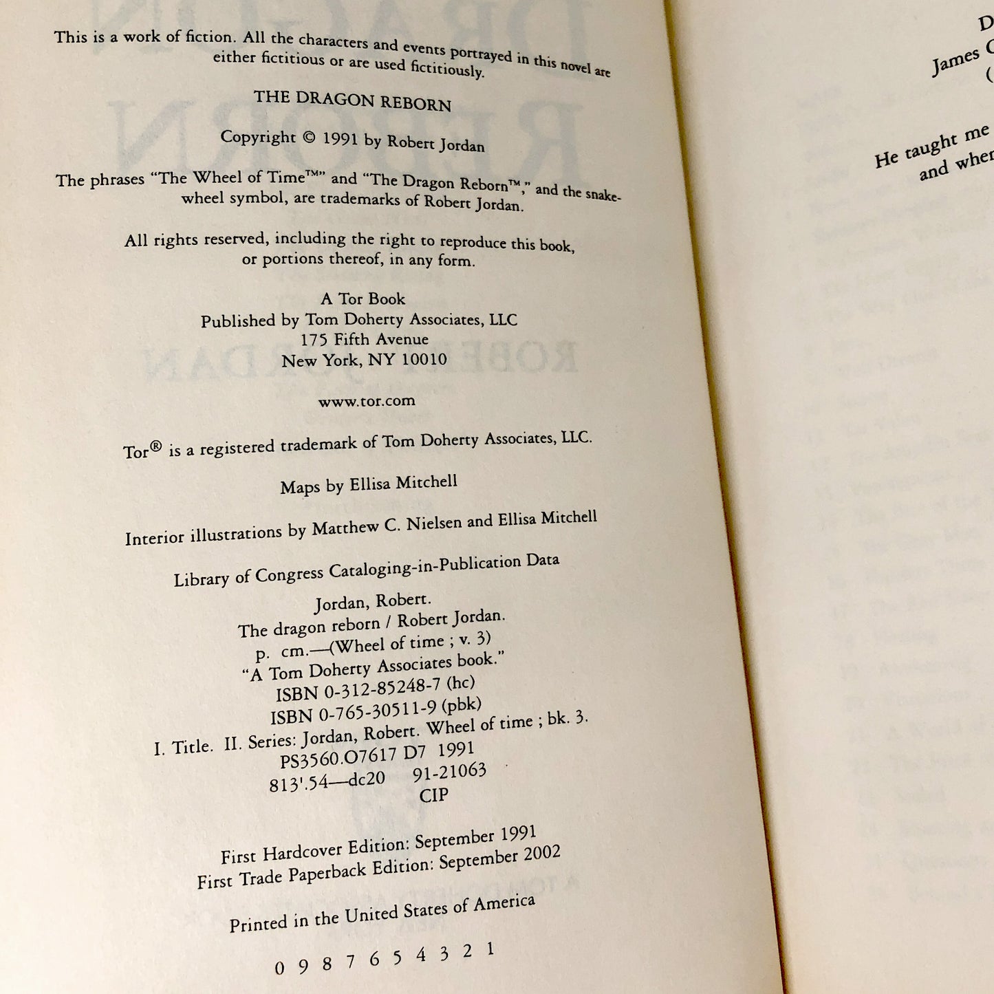 The Dragon Reborn by Robert Jordan [FIRST TRADE PAPERBACK PRINTING] The Wheel of Time #3