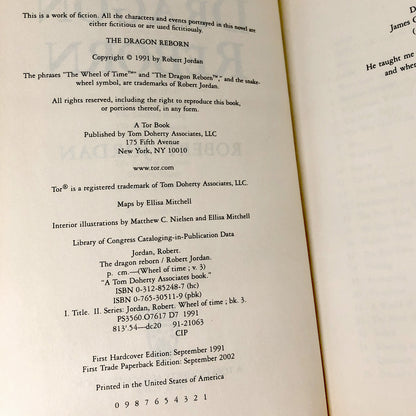 The Dragon Reborn by Robert Jordan [FIRST TRADE PAPERBACK PRINTING] The Wheel of Time #3