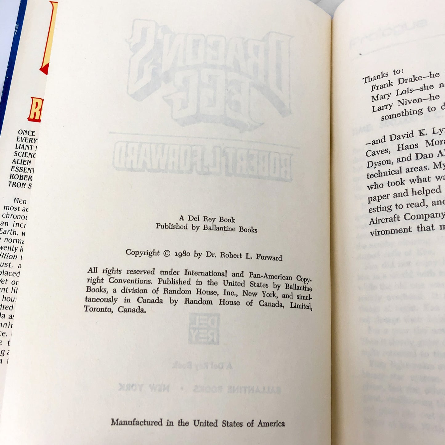 Dragon's Egg by Robert L. Foreward [1980 HARDCOVER]