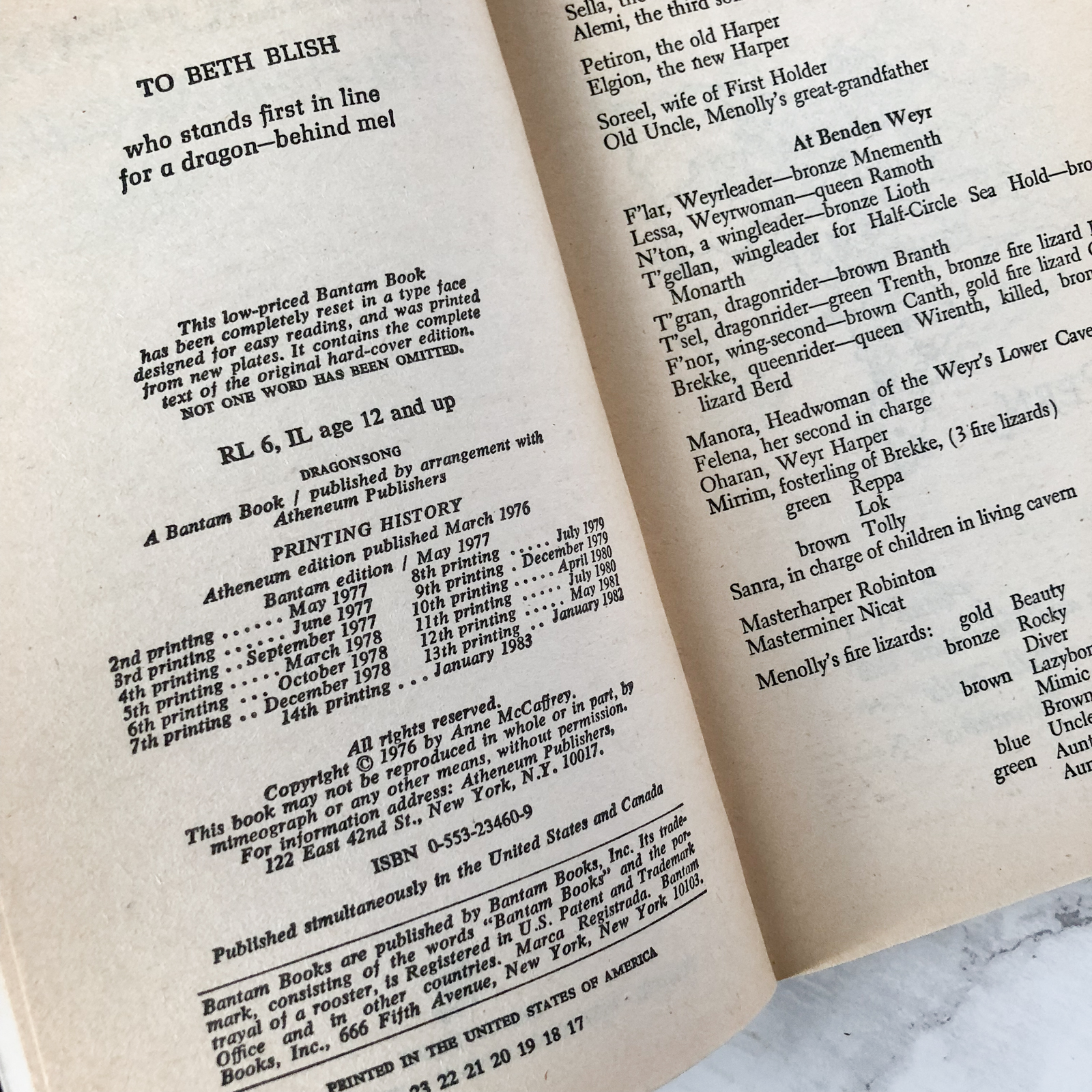 Dragonsong by Anne McCaffrey [1983 PAPERBACK] - Bookshop Apocalypse