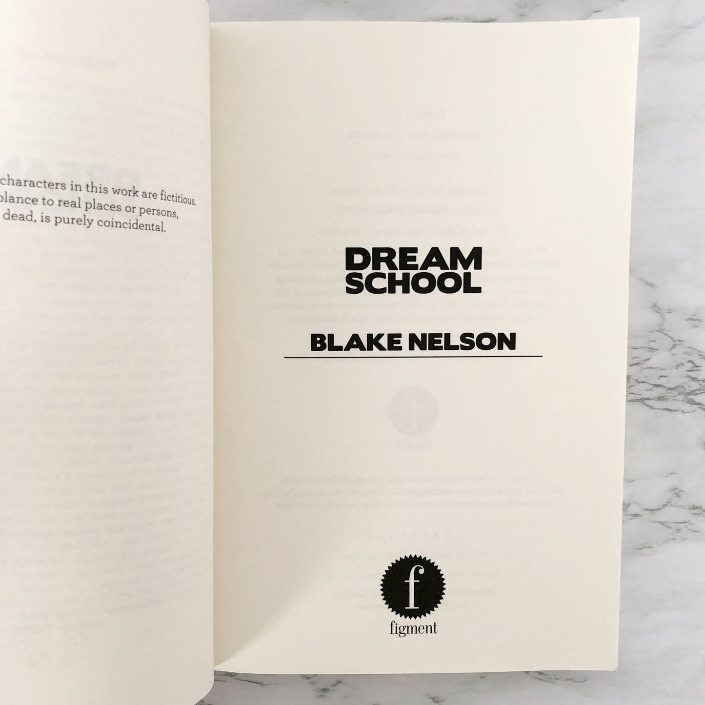 Dream School by Blake Nelson [FIRST PRINTING / 2011] Girl #2
