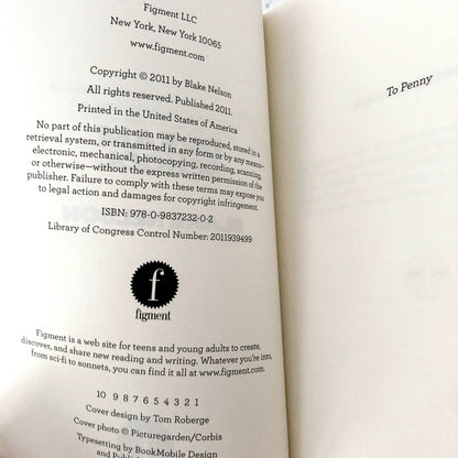 Dream School by Blake Nelson [FIRST PRINTING / 2011] Girl #2