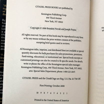 Dreamseller: An Addiction Memoir by Brandon Novak [FIRST EDITION / 2008]