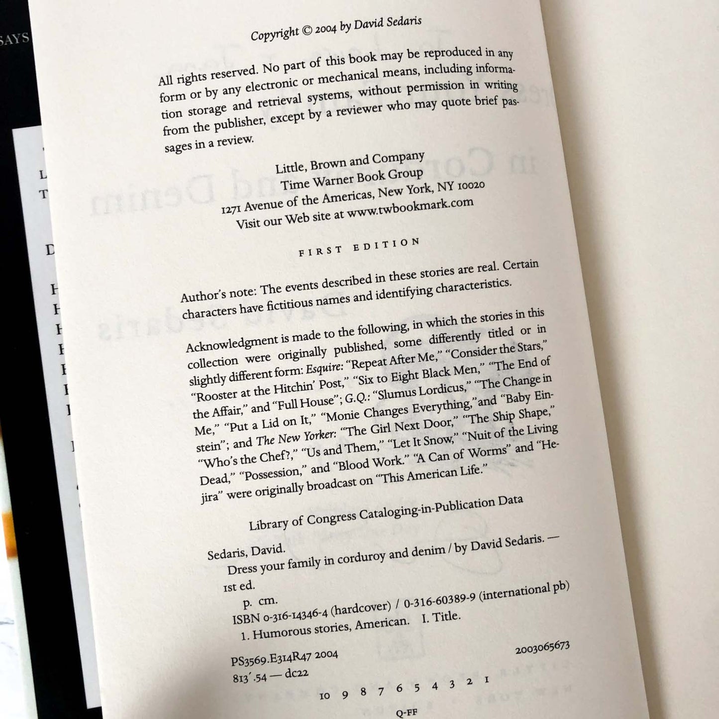 Dress Your Family in Corduroy and Denim by David Sedaris SIGNED! [FIRST EDITION / FIRST PRINTING]