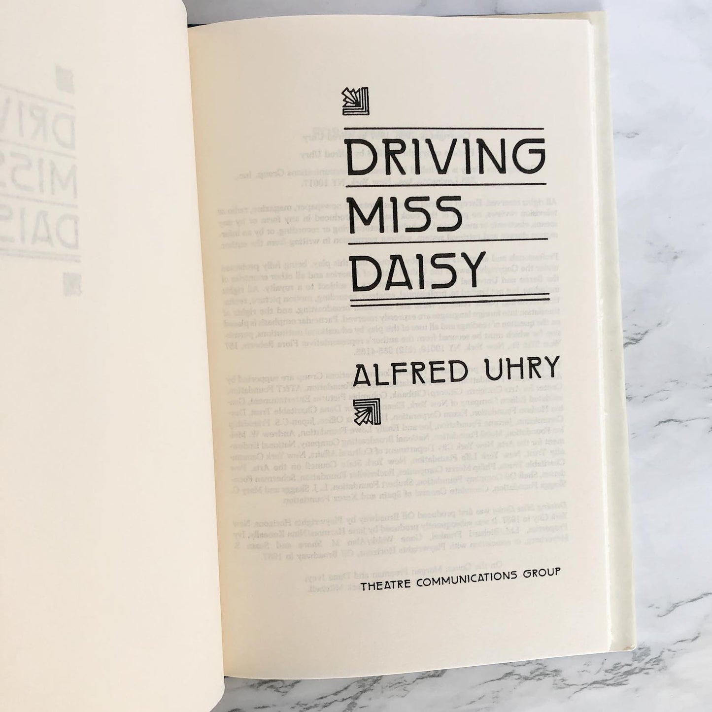 Driving Miss Daisy by Alfred Uhry [FIRST BOOK CLUB EDITION / 1988]