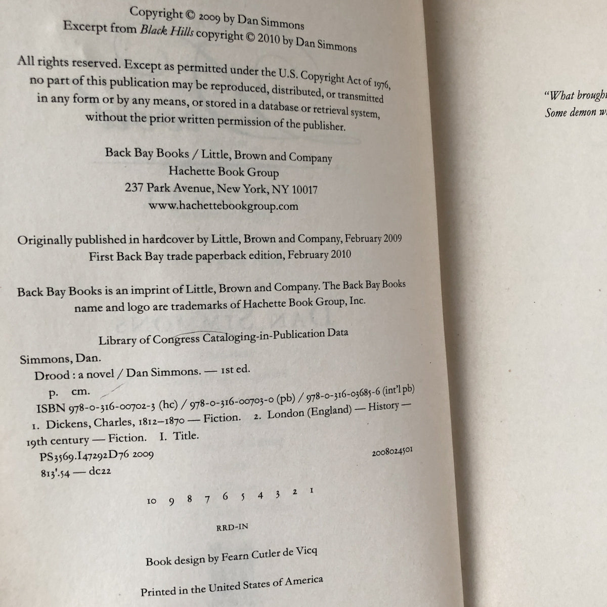 Drood by Dan Simmons [TRADE PAPERBACK / 2010] - Bookshop Apocalypse