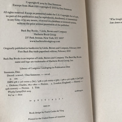 Drood by Dan Simmons [TRADE PAPERBACK / 2010] - Bookshop Apocalypse