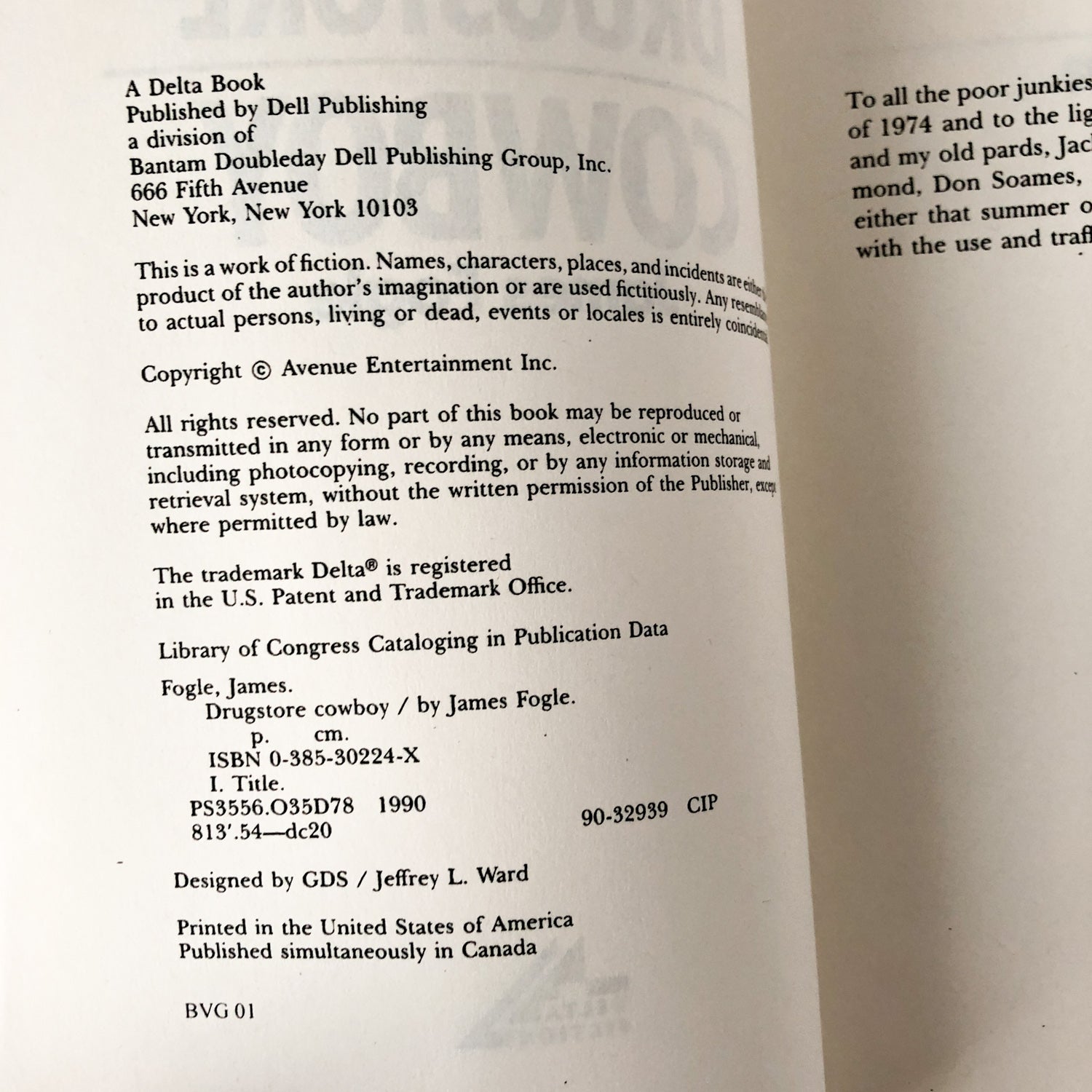 Drugstore Cowboy by James Fogle [1990 TRADE PAPERBACK] - Bookshop Apocalypse