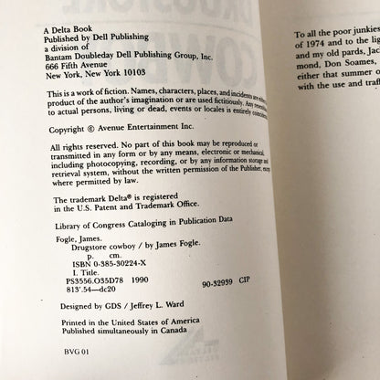 Drugstore Cowboy by James Fogle [1990 TRADE PAPERBACK] - Bookshop Apocalypse