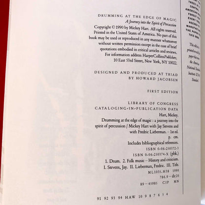 Drumming at the Edge of Magic by Mickey Hart [FIRST EDITION] 1990 • Harper