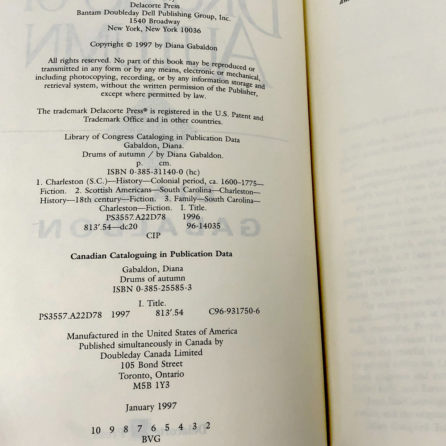 Drums of Autumn by Diana Gabaldon [FIRST EDITION] 1997 • Outlander #4