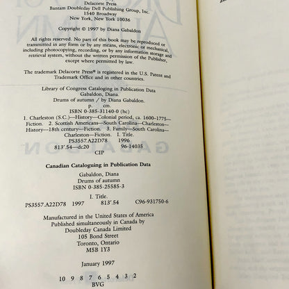 Drums of Autumn by Diana Gabaldon [FIRST EDITION] 1997 • Outlander #4