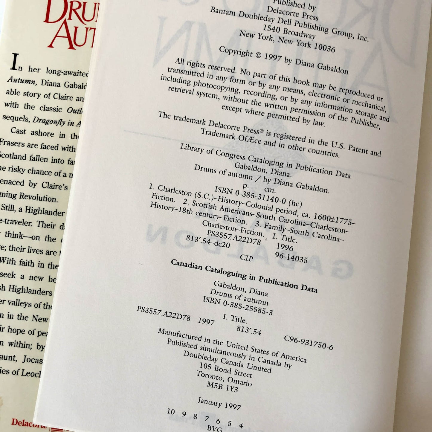 Drums of Autumn by Diana Gabaldon [FIRST EDITION] Outlander #4