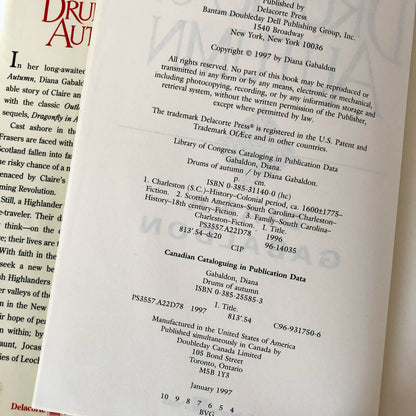 Drums of Autumn by Diana Gabaldon [FIRST EDITION] Outlander #4