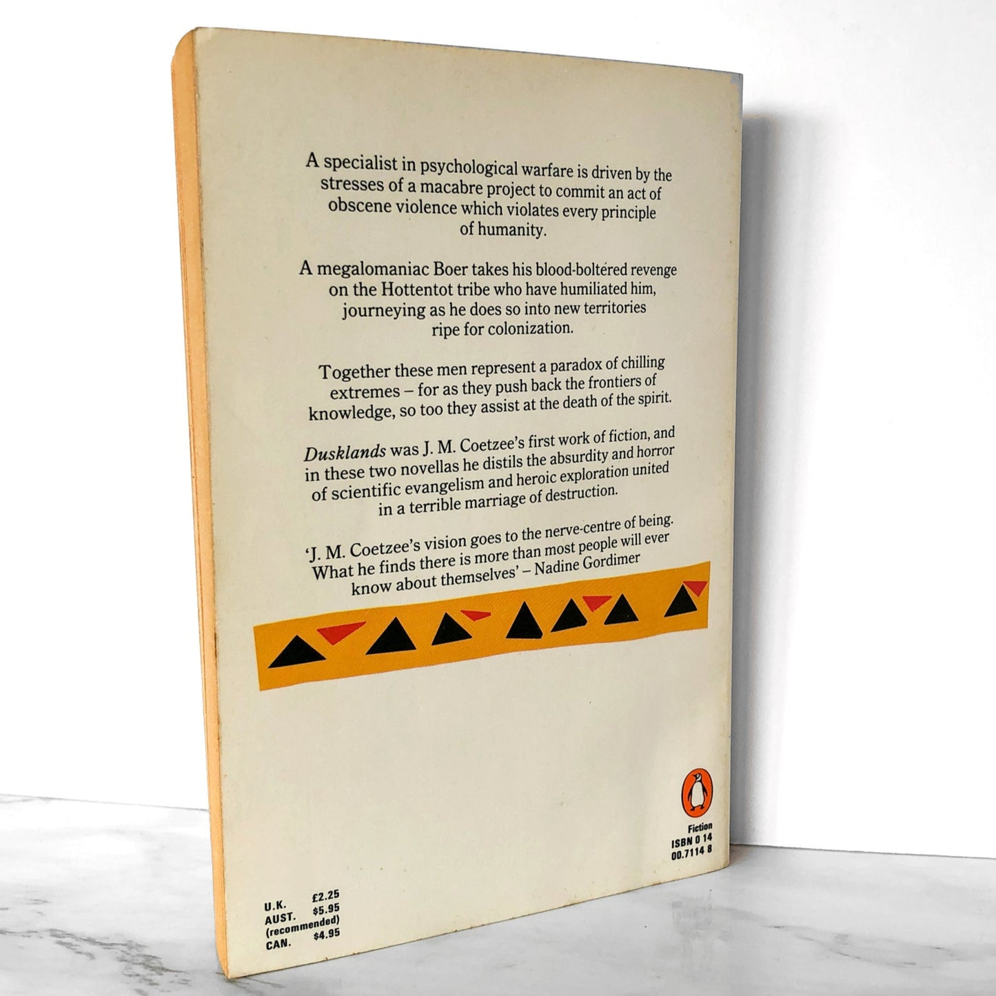 Dusklands by J.M. Coetzee [FIRST U.K. PAPERBACK PRINTING] 1983 • Penguin