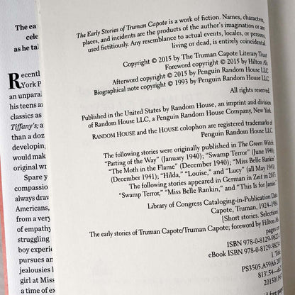 The Early Stories of Truman Capote [FIRST EDITION] 2015 • Random House