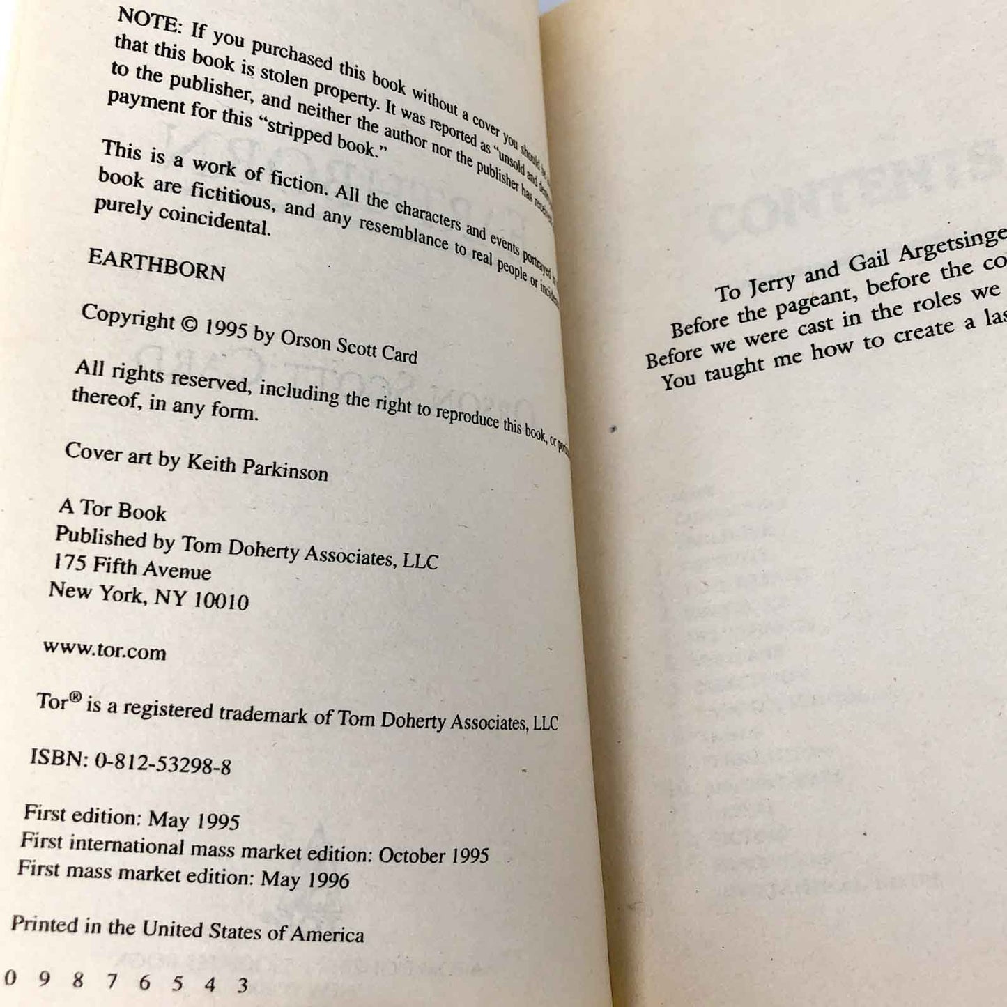 Earthborn by Orson Scott Card [1996 PAPERBACK] • Homecoming Saga #5