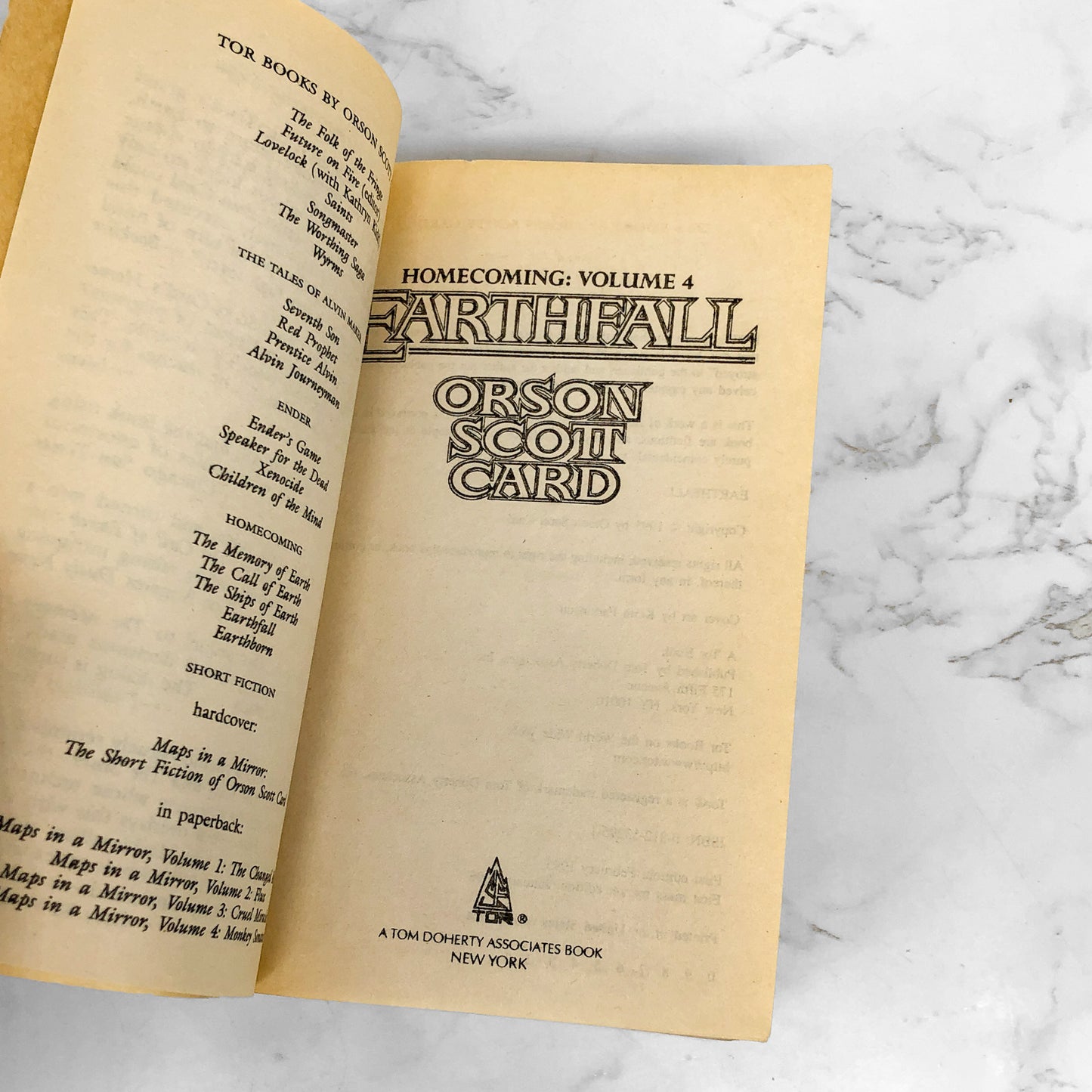 Earthfall by Orson Scott Card [FIRST PAPERBACK PRINTING] 1996 • Homecoming Saga #4