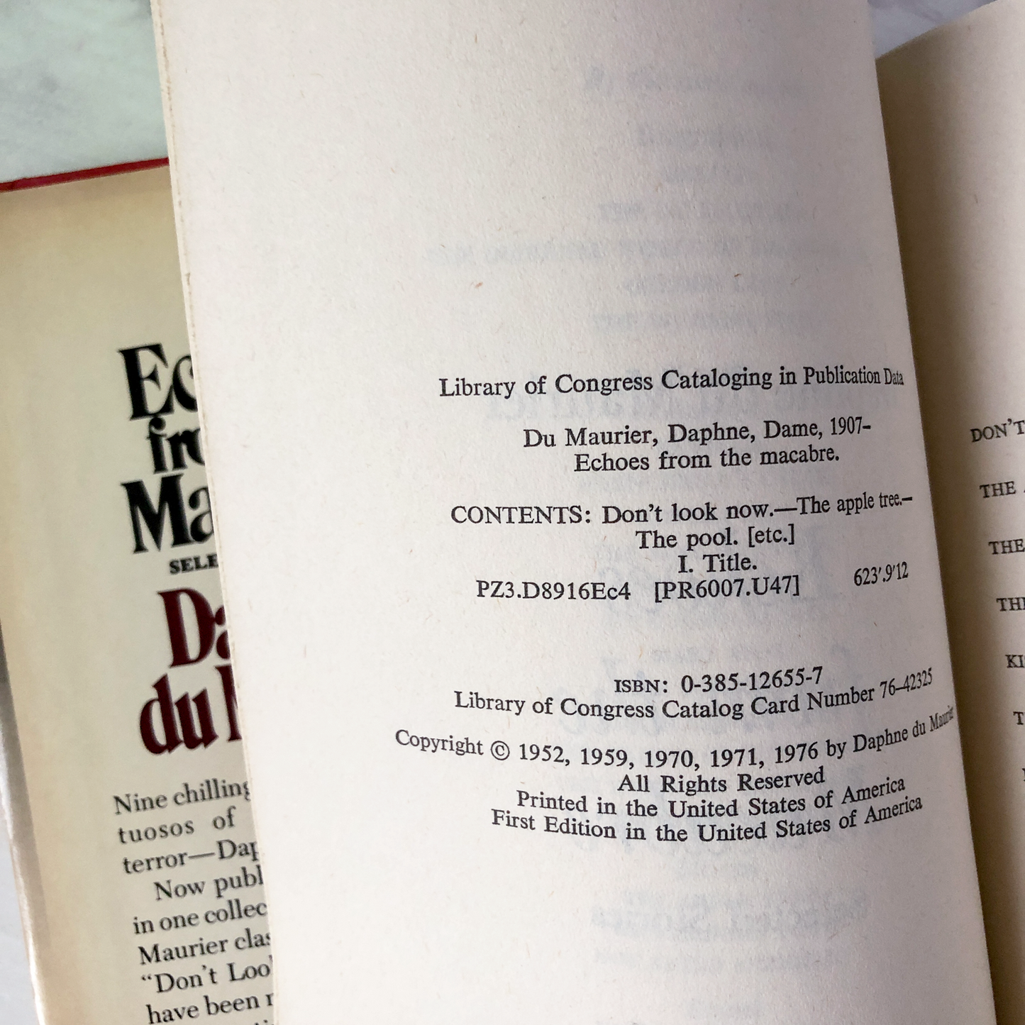 Echoes from the Macabre: Selected Stories by Daphne du Maurier [FIRST EDITION / 1976] - Bookshop Apocalypse