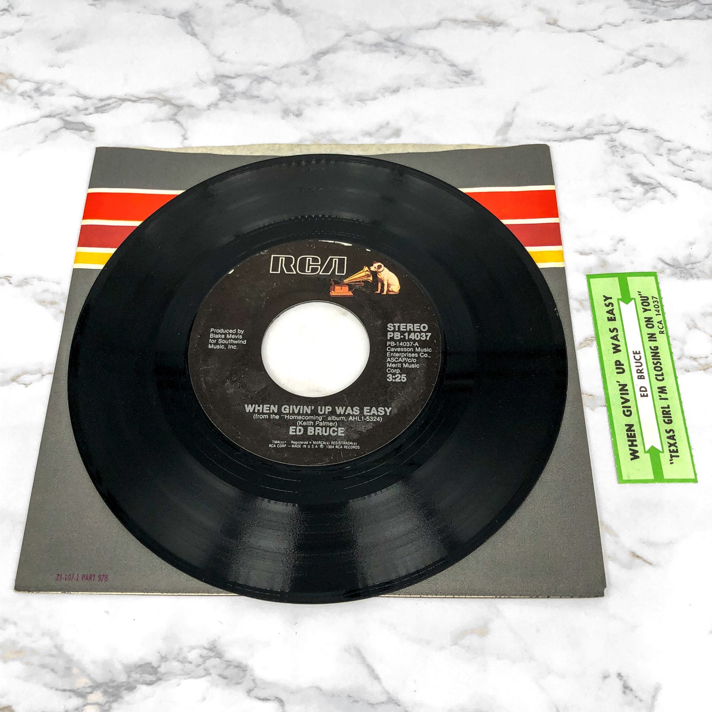 Ed Bruce – When Givin' Up Was Easy [7" VINYL SINGLE] 1984 • RCA