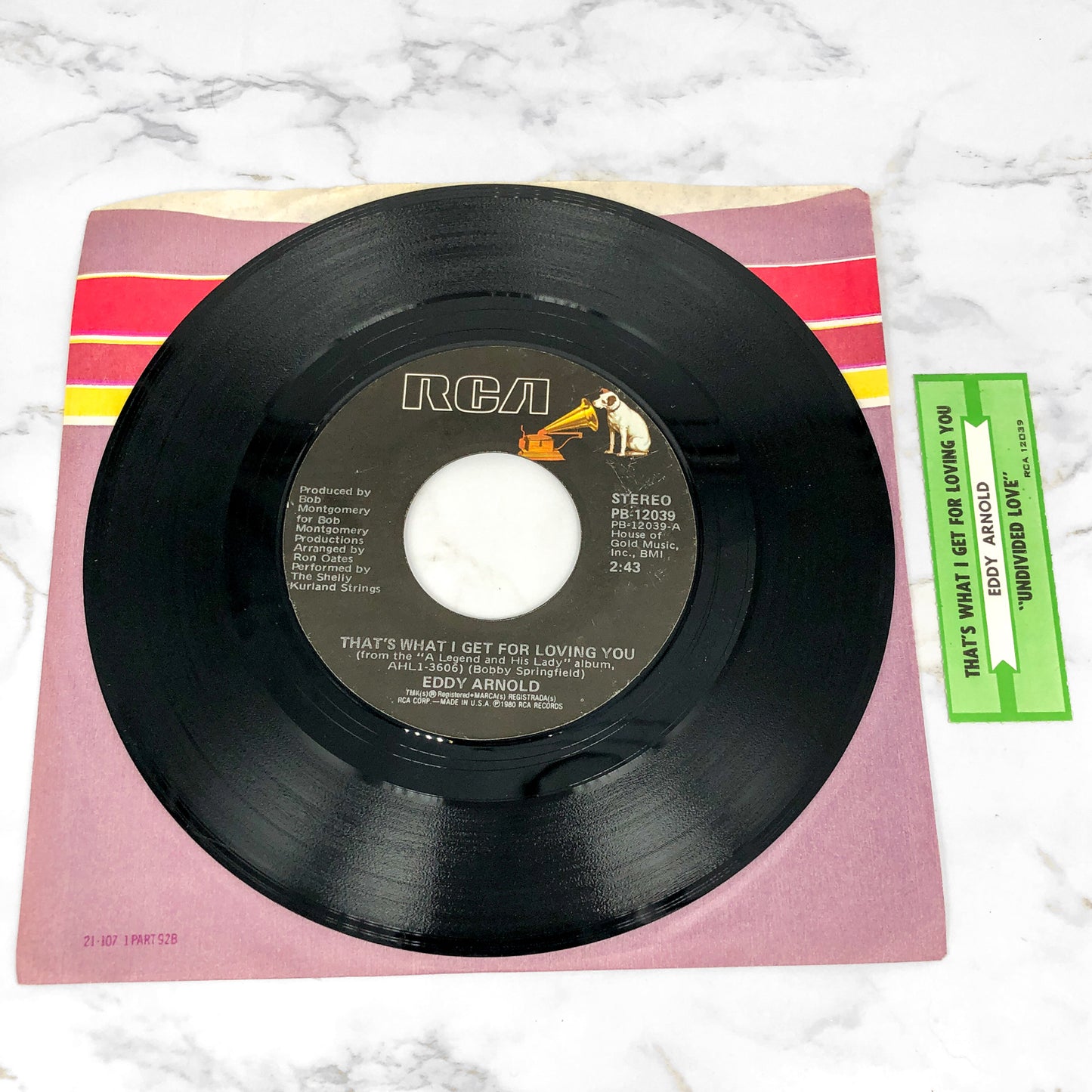Eddy Arnold – That's What I Get For Loving You [7" VINYL SINGLE] 1980 • RCA