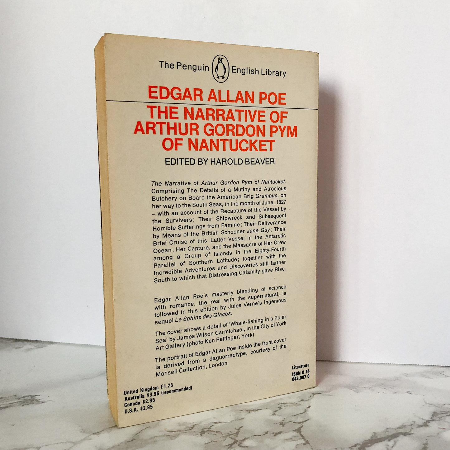 The Narrative of Arthur Gordon Pym of Nantucket by Edgar Allan Poe [1980 PAPERBACK] - Bookshop Apocalypse
