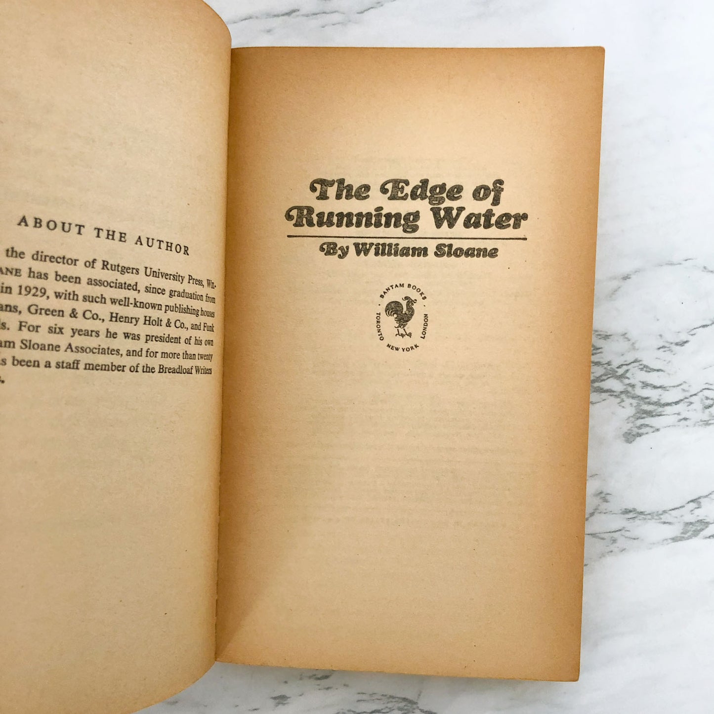 The Edge of Running Water by William Sloane [FIRST PAPERBACK PRINTING / 1967]