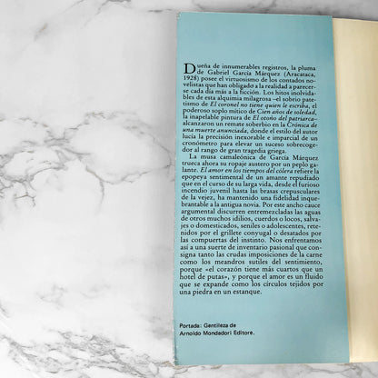 Love in The Time of Cholera by Gabriel Garcia Marquez [SPANISH TRADE PAPERBACK] 1985