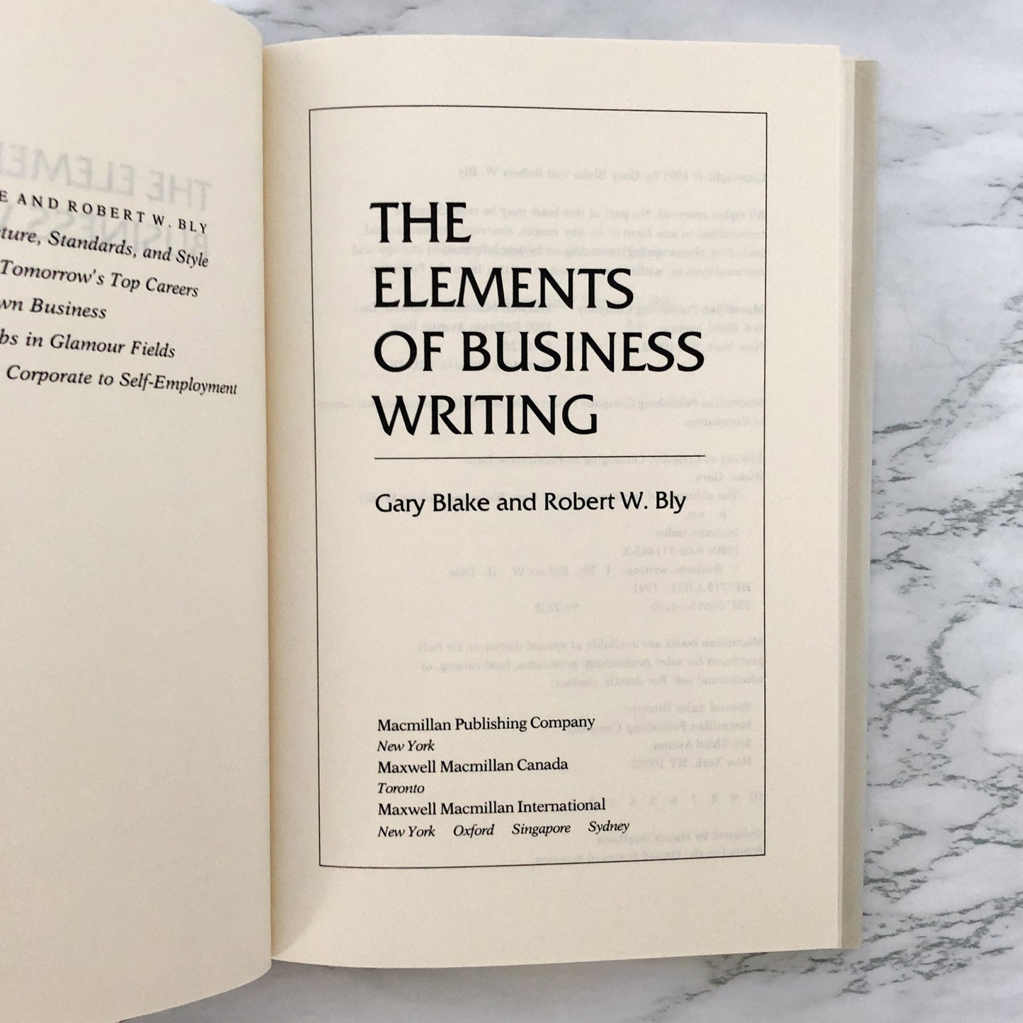 The Elements of Business Writing by Gary Blake & Robert W. Bly [FIRST EDITION]