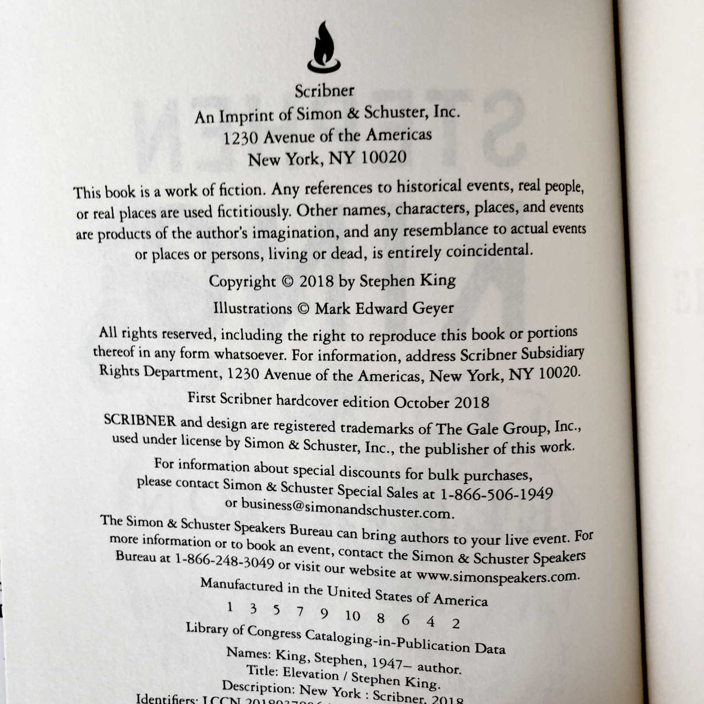 Elevation by Stephen King [FIRST EDITION / FIRST PRINTING]