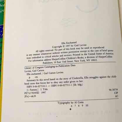 Ella Enchanted by Gail Carson Levine [FIRST EDITION] 1997