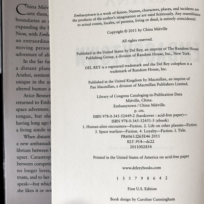 Embassytown by China Miéville [FIRST EDITION / FIRST PRINTING] - Bookshop Apocalypse