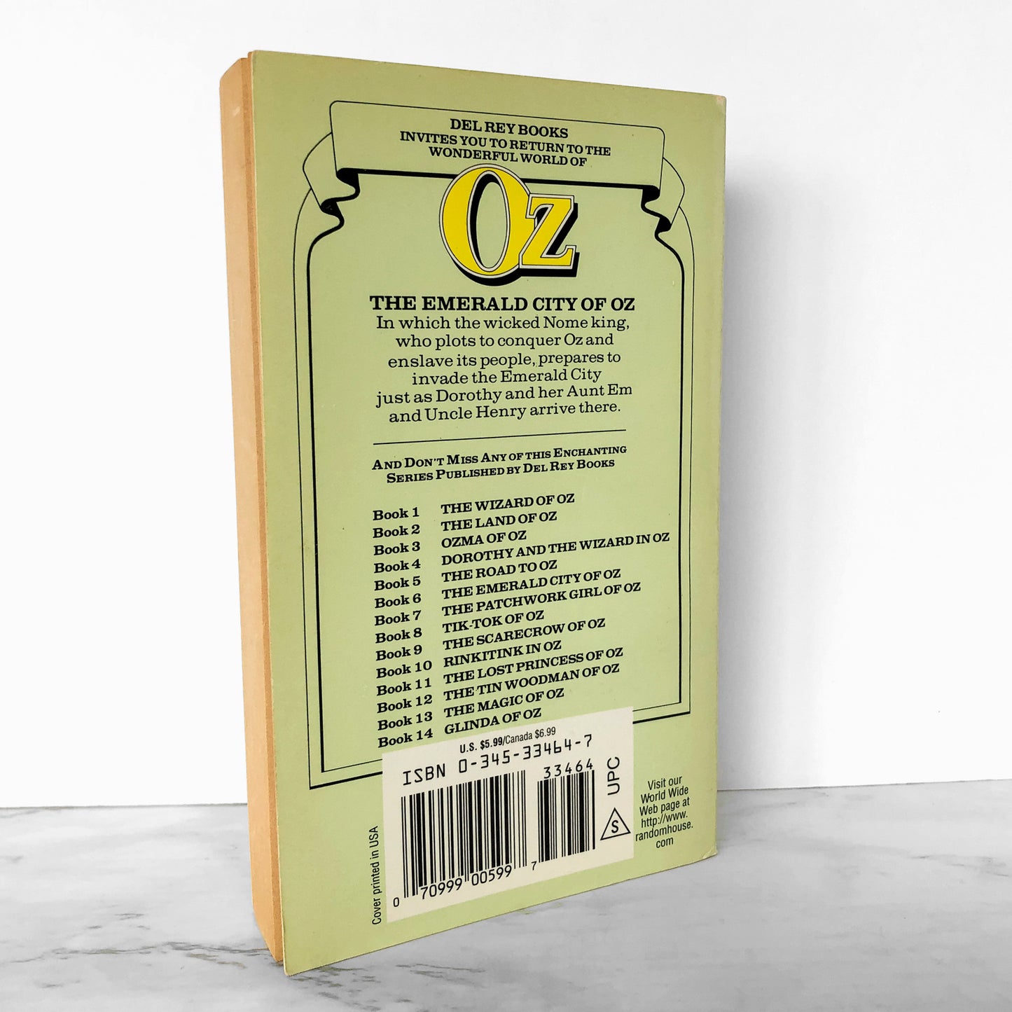 The Emerald City of Oz by L. Frank Baum [1985 DEL-REY PAPERBACK] Oz #6