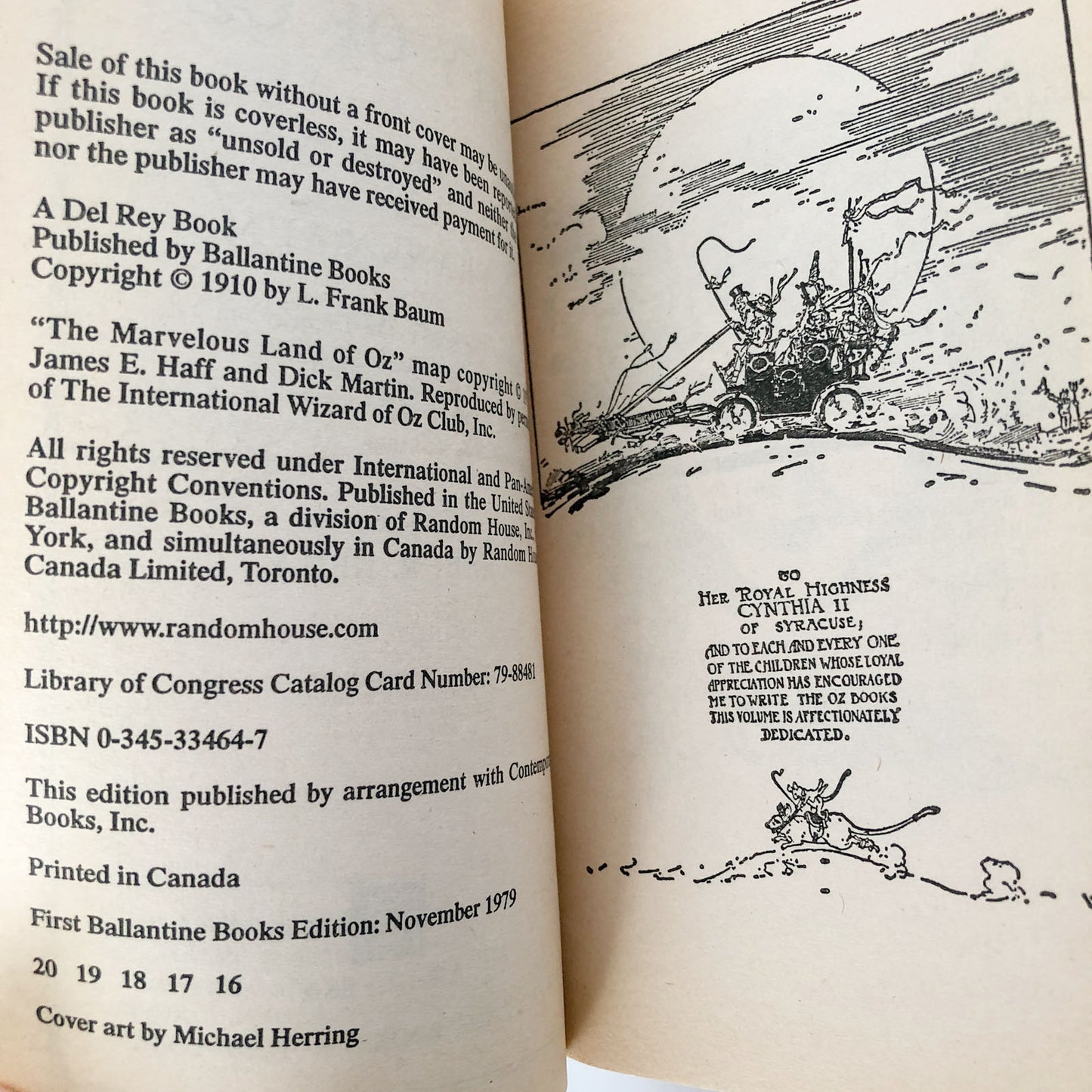 The Emerald City of Oz by L. Frank Baum [1985 DEL-REY PAPERBACK] Oz #6