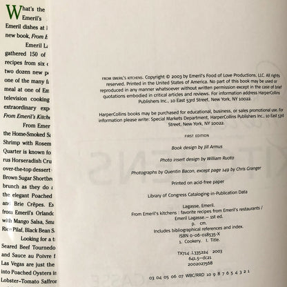 From Emeril's Kitchens by Emeril Lagasse [FIRST EDITION / FIRST PRINTING] 2003