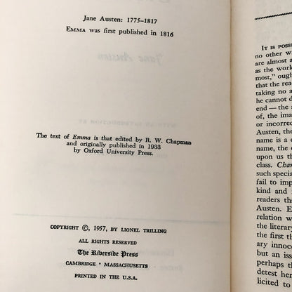 Emma by Jane Austen [THE RIVERSIDE PRESS / 1957]