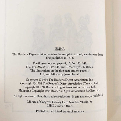 Emma by Jane Austen [ILLUSTRATED HARDCOVER / 1994]