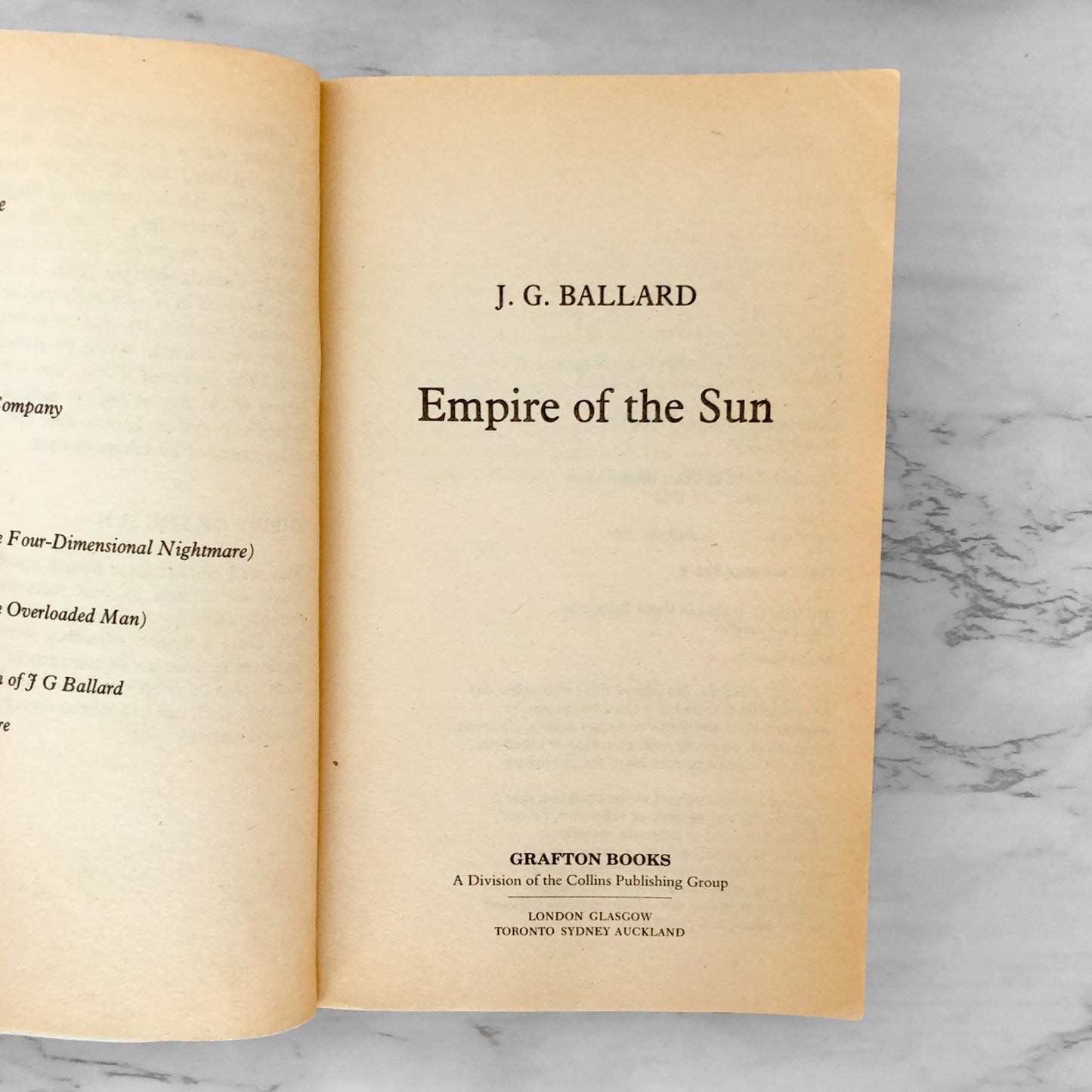 Empire of the Sun by J.G. Ballard [1988 U.K. PAPERBACK]