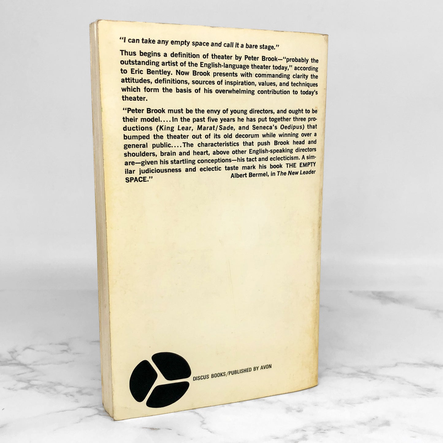 The Empty Space by Peter Brook [FIRST PAPERBACK PRINTING] 1969 • Discus