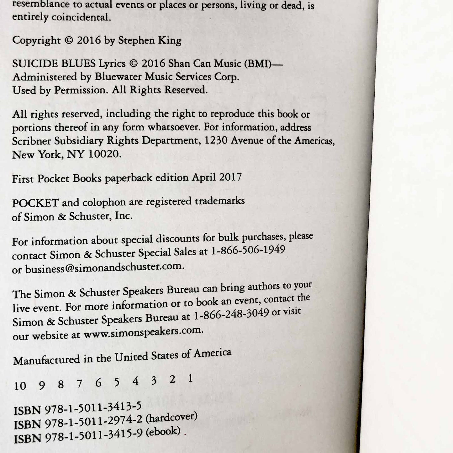 End of Watch by Stephen King [FIRST PAPERBACK PRINTING] 2016