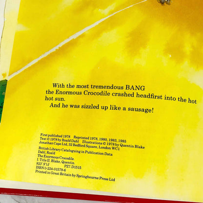 The Enormous Crocodile by Roald Dahl [TRUE U.K. FIRST EDITION] 1985 ❧ 5th Printing ❧ Jonathan Cape
