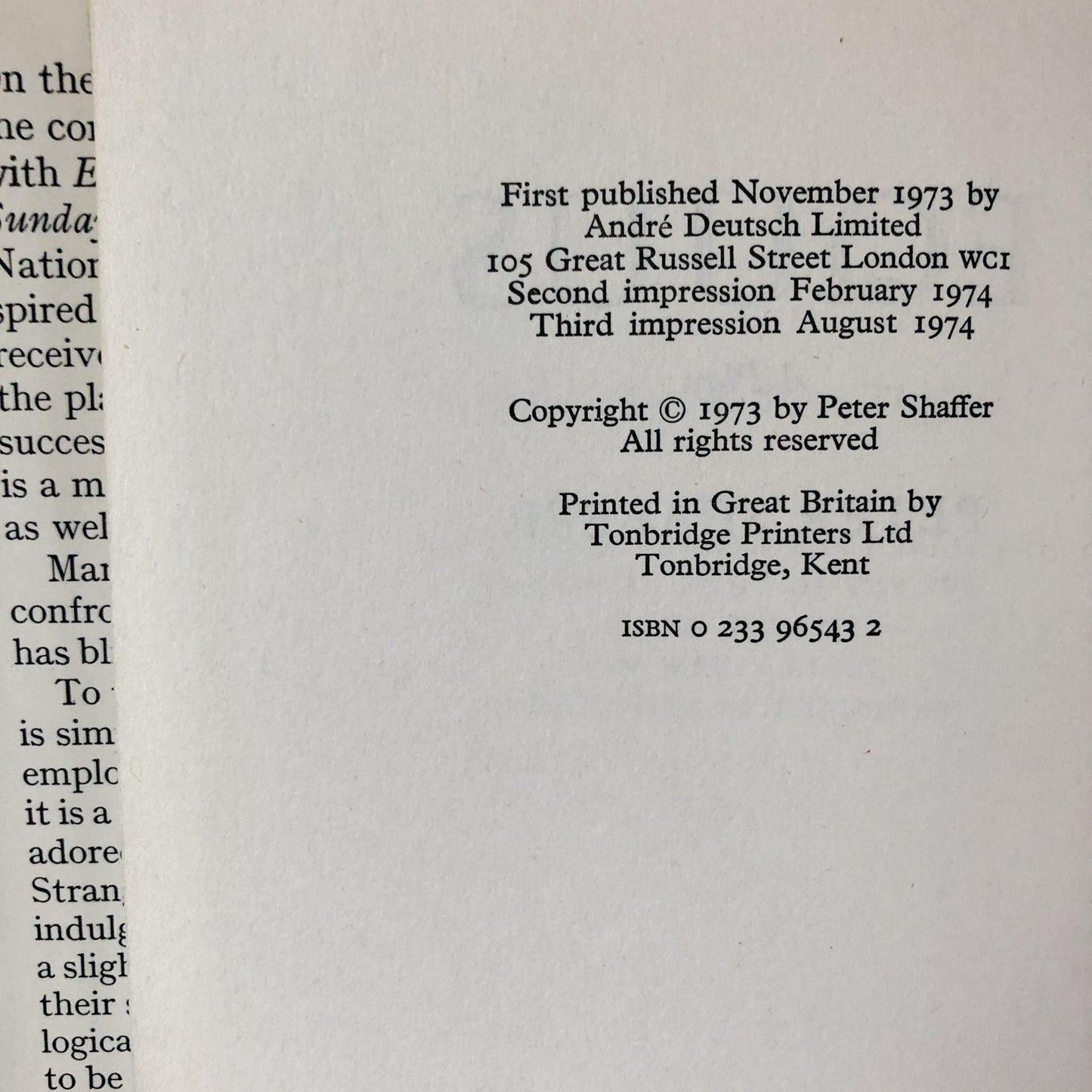 Equus by Peter Shaffer [U.K. FIRST EDITION] - Bookshop Apocalypse