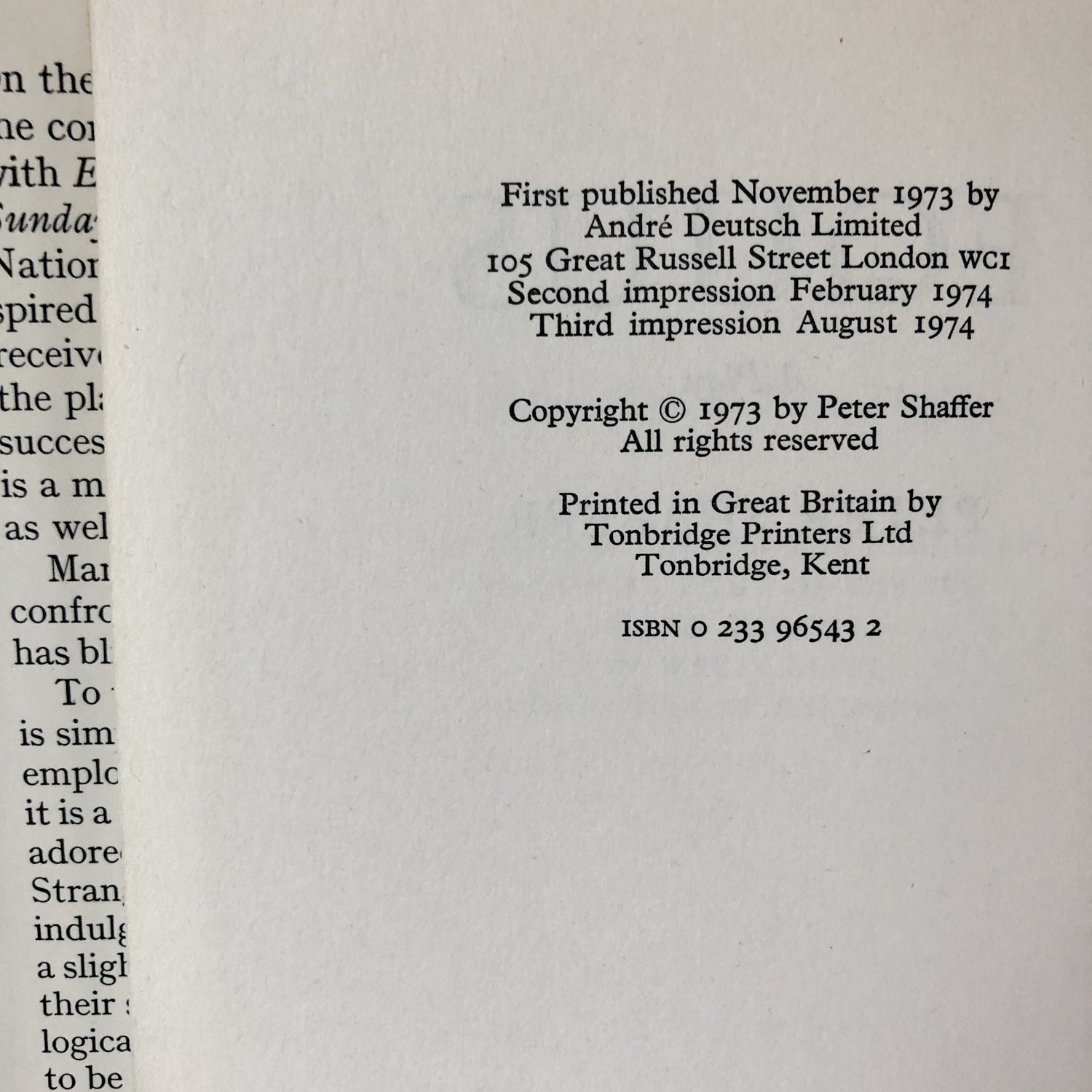 Equus by Peter Shaffer [U.K. FIRST EDITION] - Bookshop Apocalypse