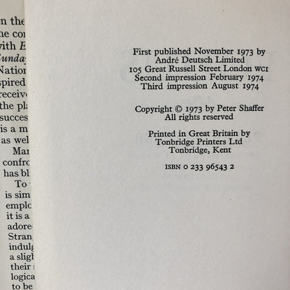 Equus by Peter Shaffer [U.K. FIRST EDITION] - Bookshop Apocalypse