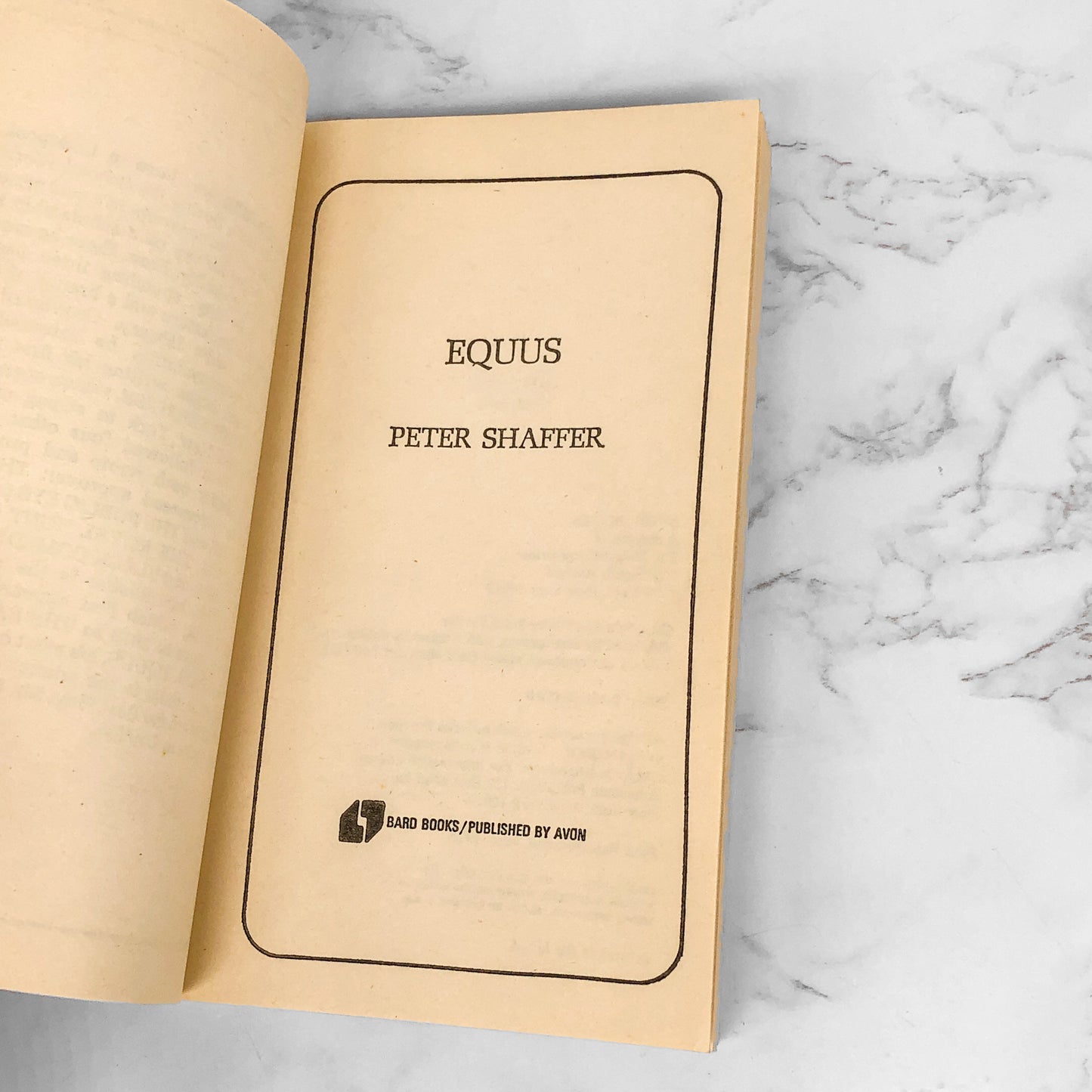 Equus by Peter Shaffer [FIRST U.S. PAPERBACK PRINTING] 1975 • Bard