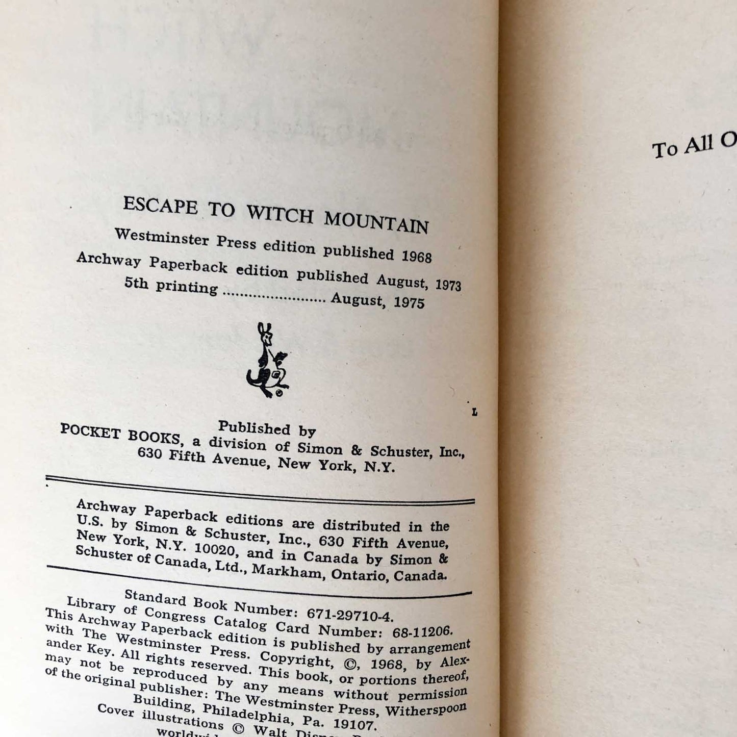 Escape to Witch Mountain by Alexander Key [1975 PAPERBACK]