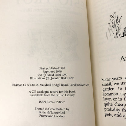 Esio Trot by Roald Dahl [U.K. FIRST EDITION] • 1990 • Jonathan Cape