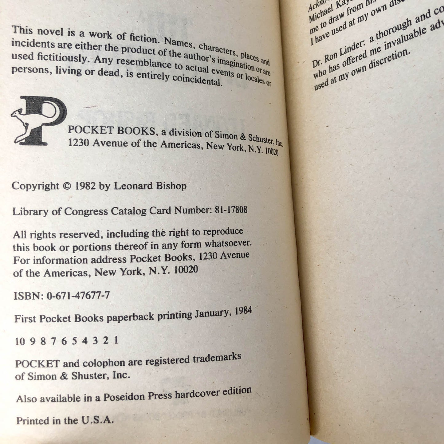 The Everlasting by Leonard Bishop [1984 PAPERBACK] Pocket Horror