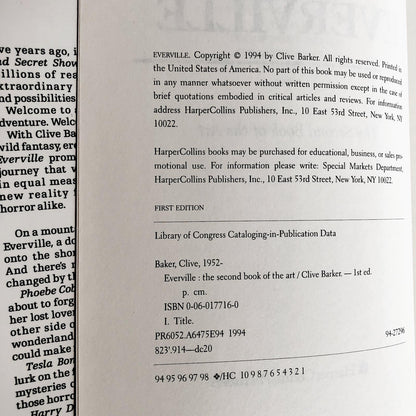 Everville by Clive Barker [FIRST EDITION / FIRST PRINTING]